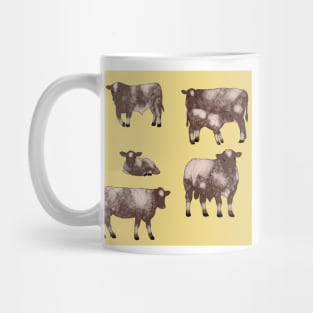 Shorthorn Cattle Pattern Yellow Mug